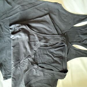 lululemon black love tank set